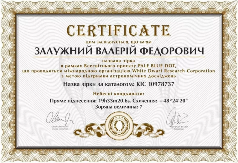 На честь Залужного назвали справжню зірку